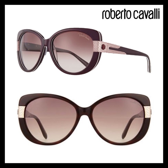 Roberto Cavalli Accessories - Roberto Cavalli Plastic Round Sunglasses Havana